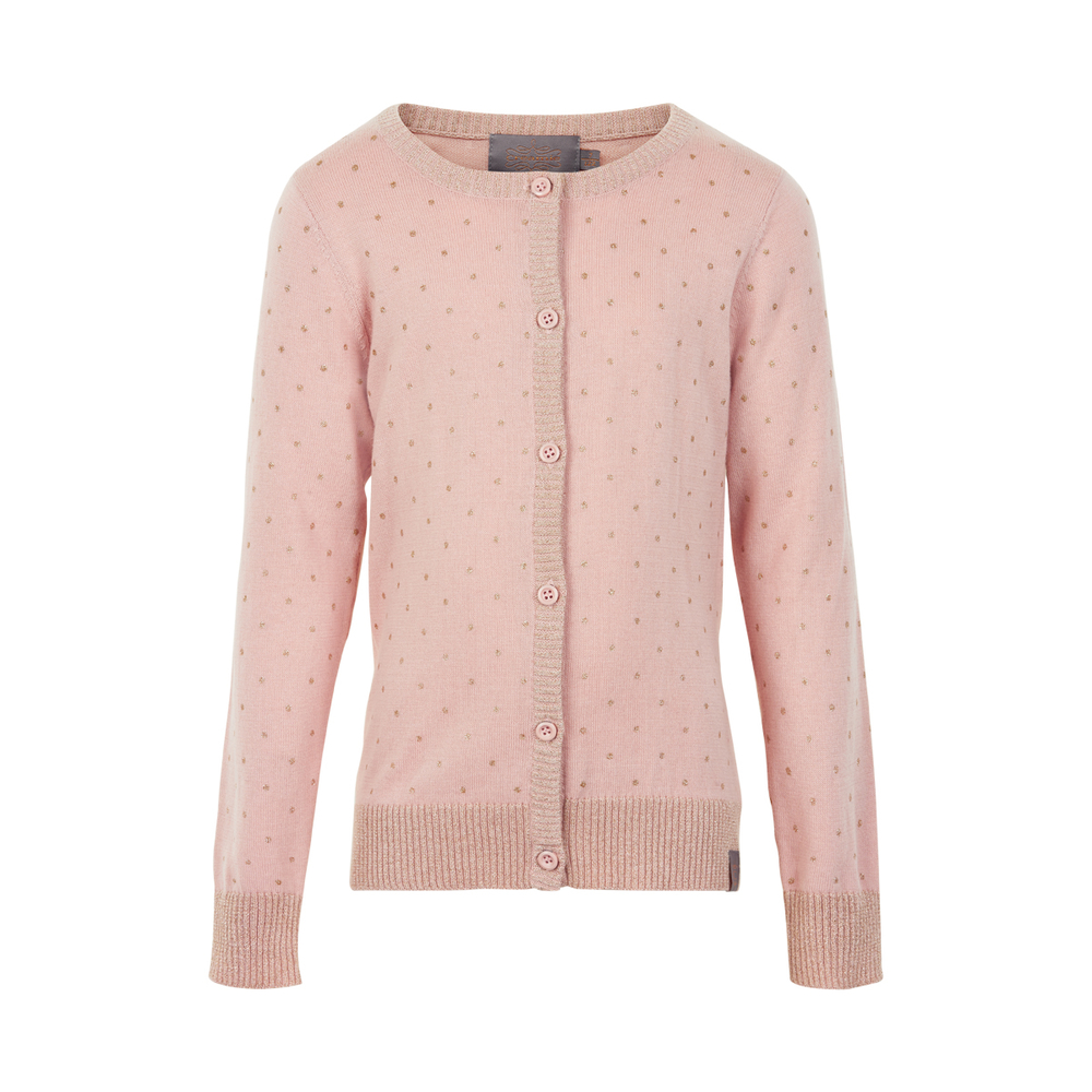 Roze vestje met gouden stipjes